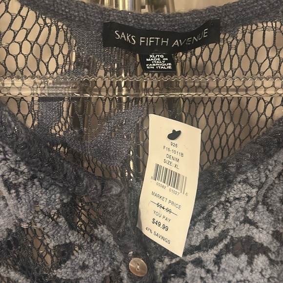 NWT Saks 5th Avenue gray blue blouse Tunic style - Picture 4 of 7